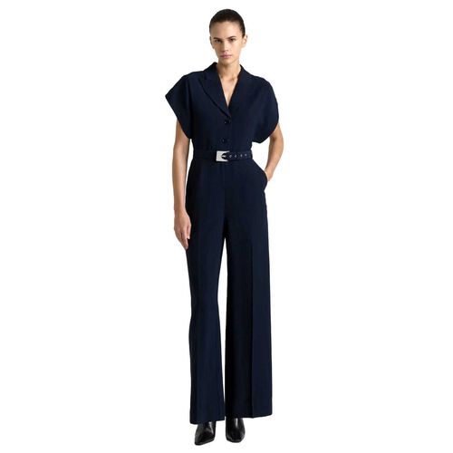 Cue Viscose Twill Wide Leg Jumpsuit